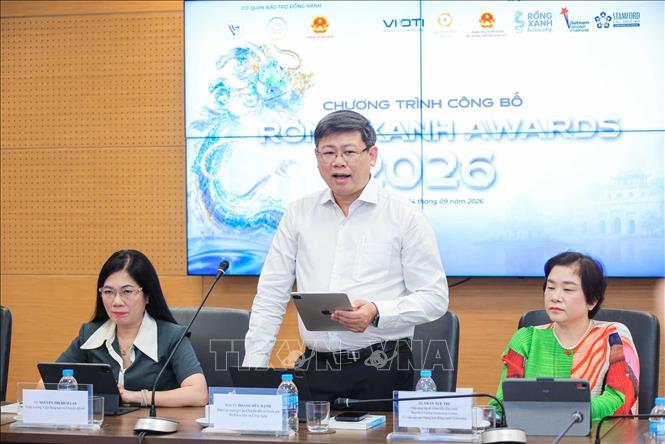 PGS.TS Hoàng Hữu Hạnh, Phó Cục trưởng Cục Chuyển đổi số quốc gia (Bộ Khoa học và Công nghệ) phát biểu. Ảnh: Hoàng Hiếu - TTXVN